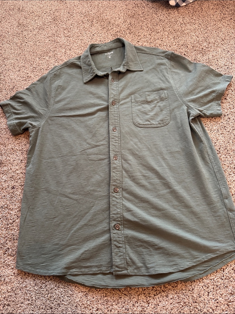 J. Crew Men’s Olive Green Short Sleeve Button-Down Shirt size XL